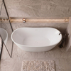 Freestanding bathtub Balneo PARMA NO RIM 170 x 72 cm white acrylic with frame made of stainless steel and 6 stabilizing legs with overflow and white plug