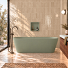 Freestanding bathtub VALIA Solid Surface Pistachio Cream with siphon and plug
