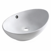 Balneo Zerra 59 × 39 cm white ceramic countertop basin with black overflow.