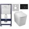 Zestaw podtynkowy WC Balneo stelaż Fix-Frame Standard z białą miską WC Luga i przyciskiem do wyboru