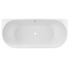 Balneo VIVA wall-mounted freestanding bathtub, white, 170 x 80 cm, acrylic, with stainless steel frame and 6 stabilizing legs, overflow, and white click-clack drain