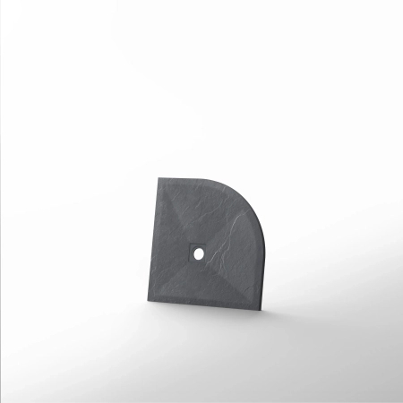 Composite Shower Tray Balneo Stone Tray 90 × 90 × 2.5 cm, Dark Gray, Low-Profile, Semi-Circular