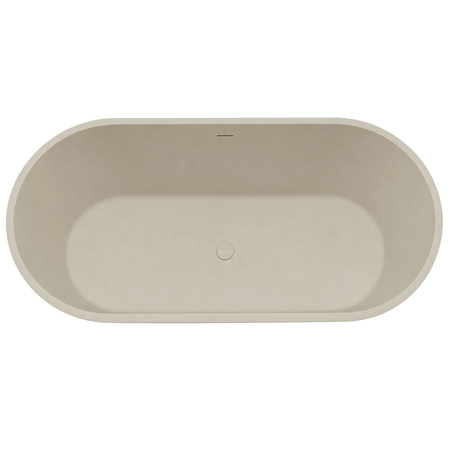 Freestanding bathtub VALIA Solid Surface Cashmere Dune with siphon and plug