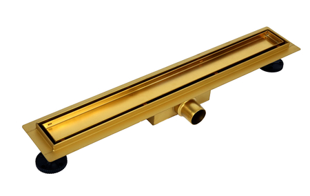 Linear drain floor Balneo Duplex Next Gold 70 cm gold double-sided made of stainless steel brushed with low trap and deep sediment trap