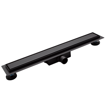 Linear drain floor Balneo Duplex Next Black 80 cm black double-sided made of stainless steel brushed with low trap and deep sediment trap