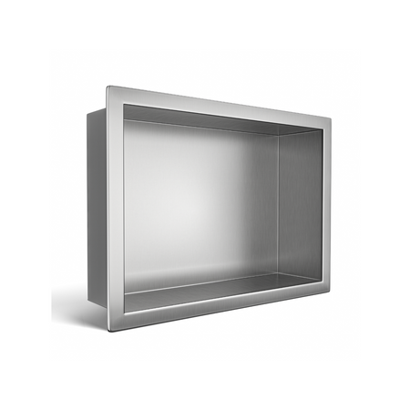 Półka wnękowa Balneo WALL-BOX ONE Inox 30x20x10 cm ze stali nierdzewnej z kołnierzem