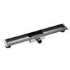 Balneo Duplex Next Gun Metal 80 cm Brushed Stainless Steel Double-Sided Floor Linear Drain with Low Siphon and Deep Sediment Trap