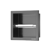 Balneo Wall Box Paper Holder 1 Gun Metal built into a stainless steel wall