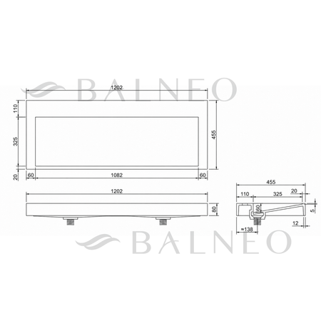 Umywalka VELORIA Solid Surface Coco White/Biała z odpływem liniowym 120 cm