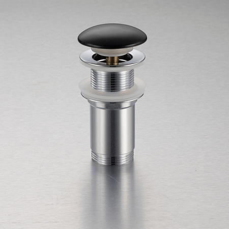 Brass washbasin stopper Balneo Klik Klak C black without overflow with ceramic head