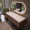 Veloria Coco White Solid Surface Washbasin with Linear Drain 140 cm