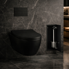 Schowek na szczotkę WC Balneo Wall Box Brush S Black Glass prawy do wbudowania w ścianę ze stali nierdzewnej