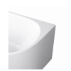 Left corner freestanding bathtub Balneo AVOLA 170 x 80 cm white acrylic with a stainless steel frame and 6 stabilizing legs, featuring a white overflow and drain
