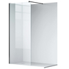 Shower screen Balneo Beira 80 x 200 cm black glass transparent 8 mm