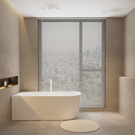 Left-Hand Corner Freestanding Balneo AVOLA Bathtub, 150 × 75 cm, White Acrylic with Stainless Steel Frame and 6 Stabilizing Feet, including Overflow and White Plug