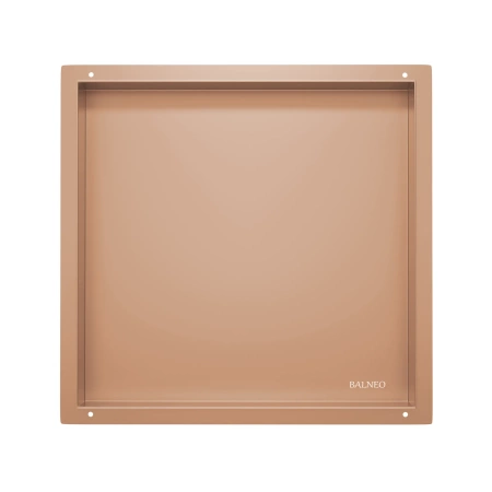 Półka wnękowa Balneo Wall Box No rim Copper 30 x 30 x 10 cm miedziana ze stali nierdzewnej bez kołnierza