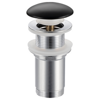 Brass washbasin stopper Balneo Klik Klak C black without overflow with ceramic head