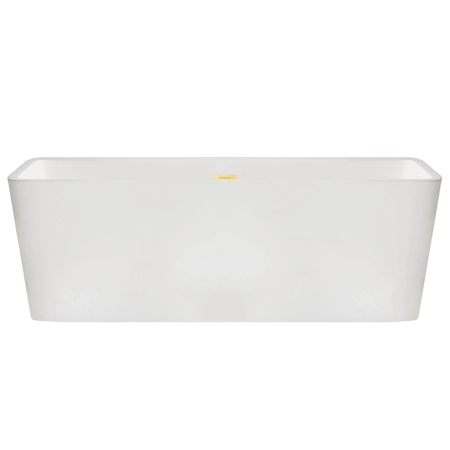 Balneo ROMA freestanding bathtub 170 x 80 cm white acrylic with stainless steel frame and 6 stabilising legs with overflow and mirror gold plug