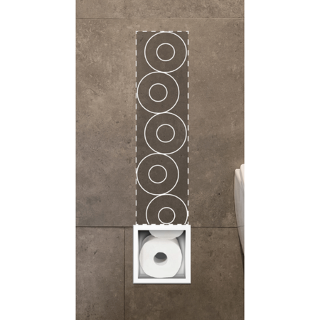 Balneo Wall Box Paper 3 White In-Wall Stainless Steel Paper Shelf