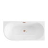 Right Corner Freestanding Bathtub Balneo AVOLA 170 x 80 cm White Acrylic with Stainless Steel Frame and 6 Stabilizing Legs with Overflow and Copper Drain