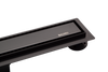 Linear drain floor Balneo Duplex Next Black 80 cm black double-sided made of stainless steel brushed with low trap and deep sediment trap