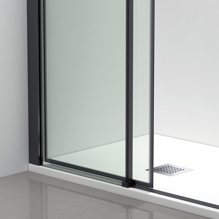 Shower enclosure sliding Balneo Rio 80 x 80 cm black transparentna