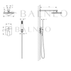 Balneo Cascade shower mixer set of 3 gold