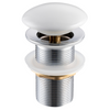Brass washbasin stopper Balneo Klik Klak A white without overflow with ceramic head
