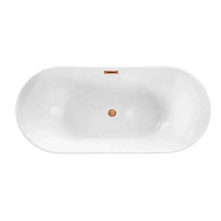 Balneo PARMA freestanding bathtub 170 x 72 cm, white acrylic with a stainless steel frame and 6 stabilizing legs, featuring an overflow and copper drain