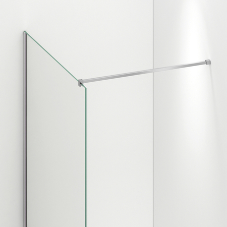 Shower screen Balneo Beira 90 x 200 cm chrome glass transparent 8 mm