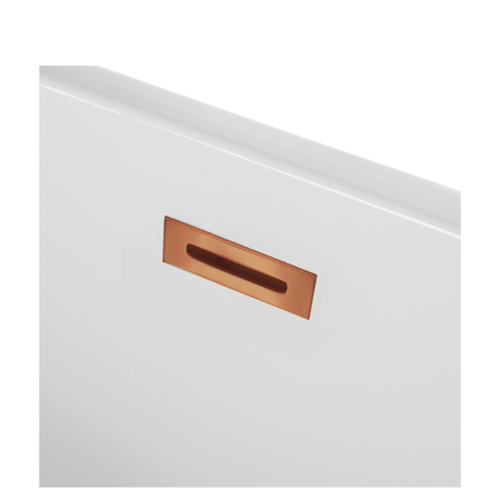 Left-Hand Freestanding Corner Bathtub Balneo AVOLA 150 × 75 cm, White Acrylic with Stainless Steel Frame, Six Stabilizing Feet, Overflow and Copper Drain Plug