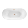 Balneo PARMA freestanding bathtub 170 x 72 cm, white acrylic with a stainless steel frame and 6 stabilizing legs, featuring an overflow and copper drain