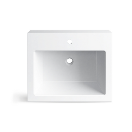 Umywalka nablatowa Balneo Roxy 60 x 50 biała z konglomeratu