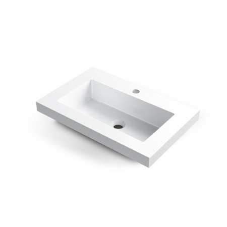 Umywalka nablatowa Balneo Rica 60 x 40 biała z konglomeratu