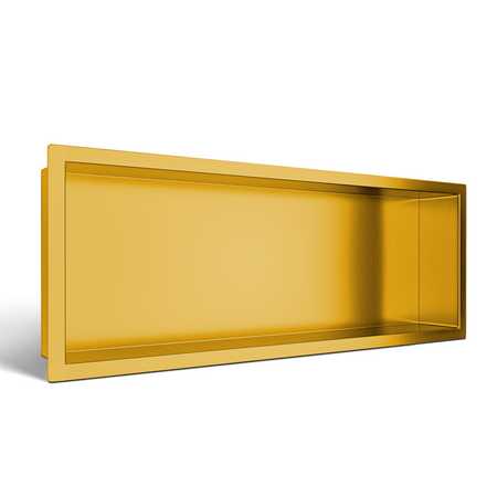 Balneo WALL-BOX ONE Gold 60x20x10 cm gold stainless steel recessed shelf with collar