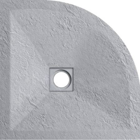 Composite Shower Tray Balneo Stone Tray 80 × 80 × 2.5 cm Light Grey Low-Profile Semi-Circular