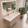 ALVERIA Solid Surface Washbasin Coco White with Linear Drain 80 cm