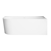 Freestanding bathtub corner right Balneo AVOLA NO RIM 170 x 80 cm white acrylic with frame made of stainless steel and 6 stabilizing legs with overflow and white plug