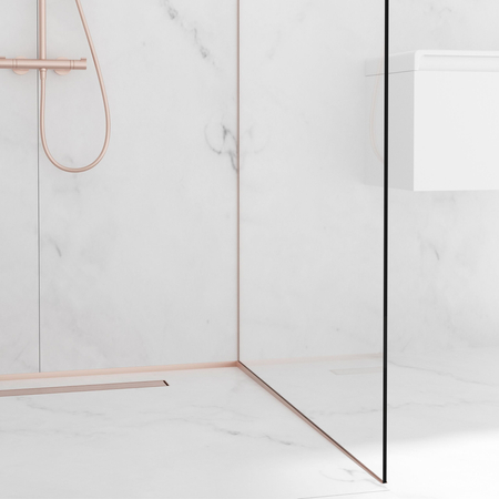 Listwa spadkowa Balneo miedziana do szkła prawa 170 cm