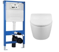Balneo WC flush-mounted set Fix-Frame Slim Next with white Luxa Tornado toilet bowl