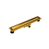 Linear drain floor Balneo Duplex Next Mirror Gold 100 cm gold double-sided made of stainless steel with low trap and deep sediment trap