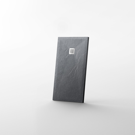 Brodzik z konglomeratu mineralnego Balneo Stone Tray 120 x 90 x 2,5 cm ciemnoszary niski prostokątny