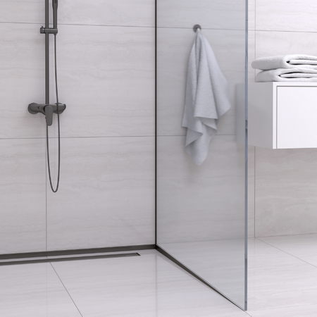 Listwa spadkowa Balneo czarna przyścienna prawa 170 cm