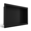 Balneo WALL-BOX ONE Black 30x20x10 cm black stainless steel recessed shelf with collar