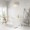 Balneo PARMA freestanding bathtub 170 x 72 cm, white acrylic with a stainless steel frame and 6 stabilizing legs, featuring an overflow and mirror gold drain