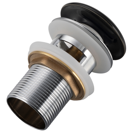 Brass basin plug Balneo Klik Klak A black with overflow and ceramic head