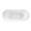 Balneo PARMA freestanding bathtub 170 x 72 cm, white acrylic with a stainless steel frame and 6 stabilizing legs, featuring an overflow and white drain