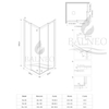 Shower enclosure sliding Balneo Rio 80 x 80 cm black transparentna