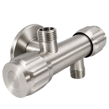 Zawór kątowy z głowicą ceramiczną model 5 INOX 1/2 x 3/8 x 3/8