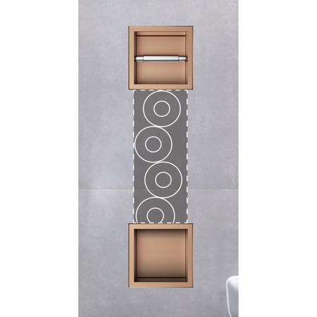 Balneo Wall Box Paper 2 Copper – Built‐In Wall-Mounted Stainless Steel Paper Holder with Storage compartment